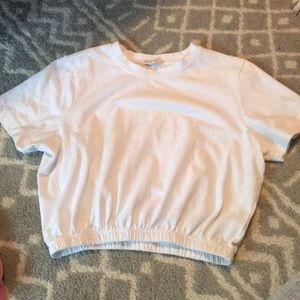 White cropped shirt